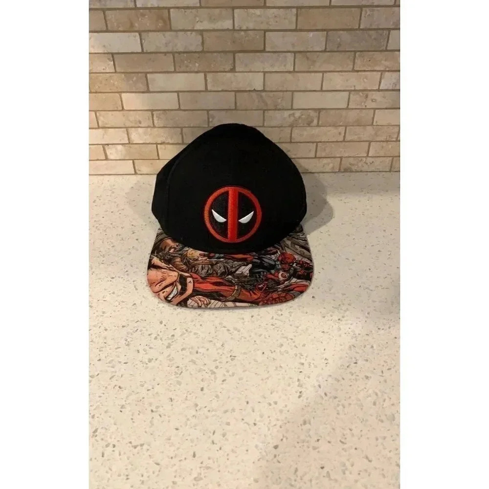 Deadpool Marvel Comic Strip Mens Snapback Hat Flatbill Cap Adjustable B26